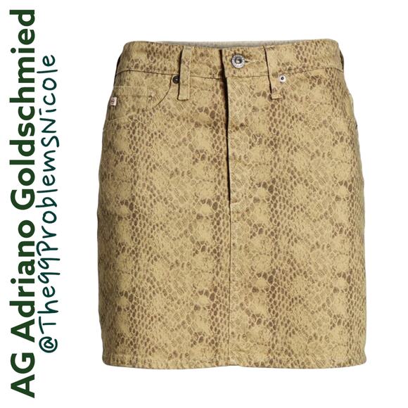 AG Vera Snake Print Denim Mini Skirt - Picture 6 of 8